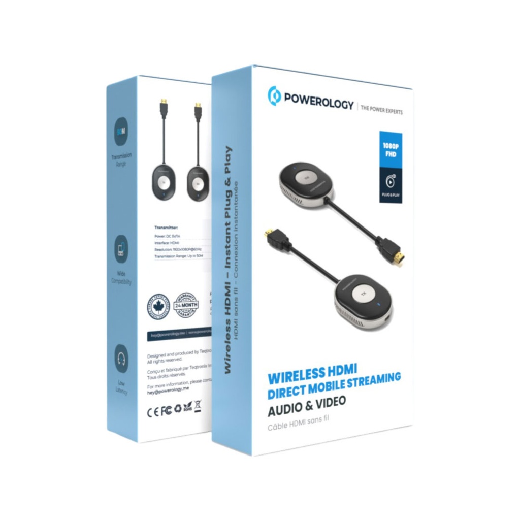 POWEROLOGY WIRELESS HDMI DIRECT MOBILE STREAMING AUDIO & VIDEO BLACK PHDMTRBK - Image 4
