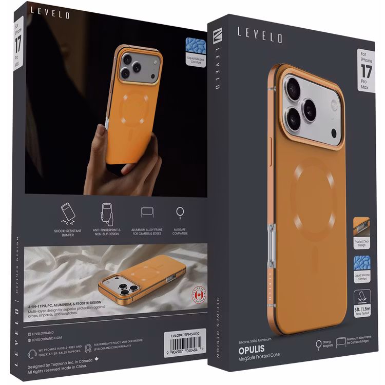 LEVELO OPULIS IPHONE 17 PRO MAGSAFE FROSTED CASE SUNRISE ORANGE LVLOPU17PSORG - Image 10
