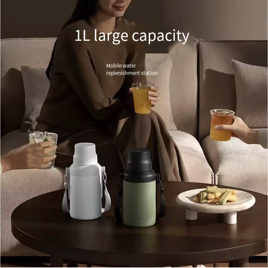 XIAOMI MIJIA THERMOS STAINLESS STEEL VACUUM FLASKS WATER BOTTLE WHITE - Image 5