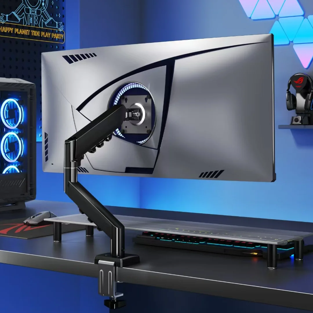 PAWA SINGLE GAS SPRING COMPUTER ARM WITH 360 DEGREE ROTATION BLACK PW-CASGSM52-BK - Image 2