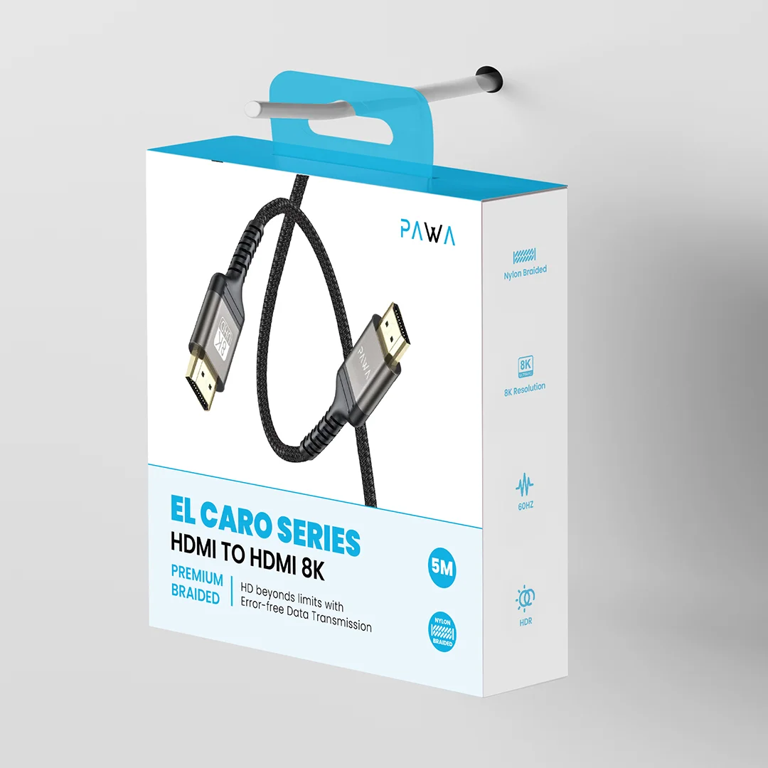 PAWA EL CARO SERIES HDMI TO HDMI 8K PREMIUM BRAIDED CABLE 3M BLACK PW-ELHD8K3M-BK - Image 3