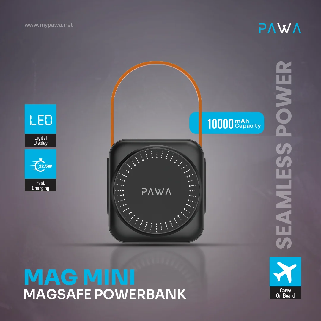 PAWA MAG MINI 10000MAH MAGSAFE POWERBANK BLACK PW-PB10220M-BK - Image 5