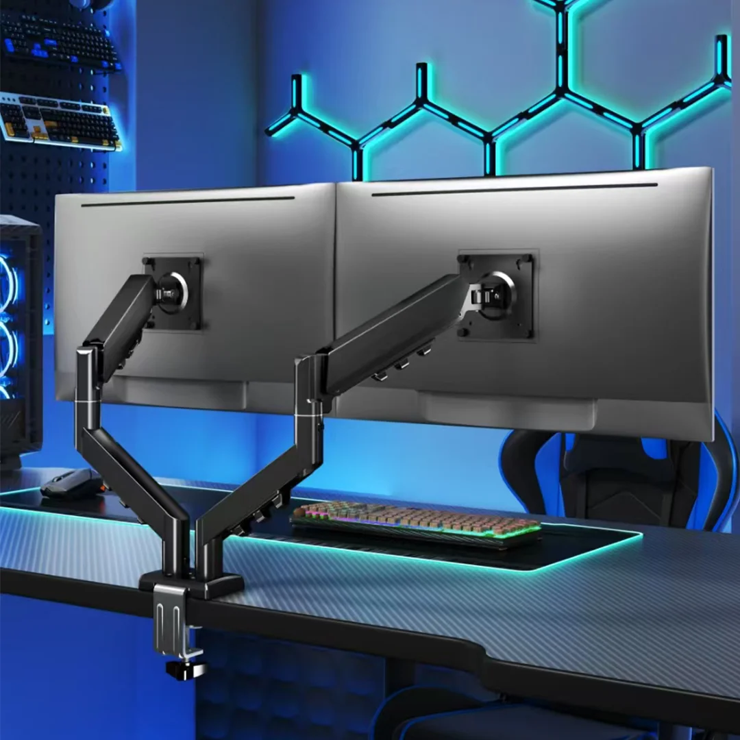 PAWA DOUBLE GAS SPRING COMPUTER ARM WITH 360 DEGREE ROTATION BLACK PW-CASGSM54-BK - Image 3