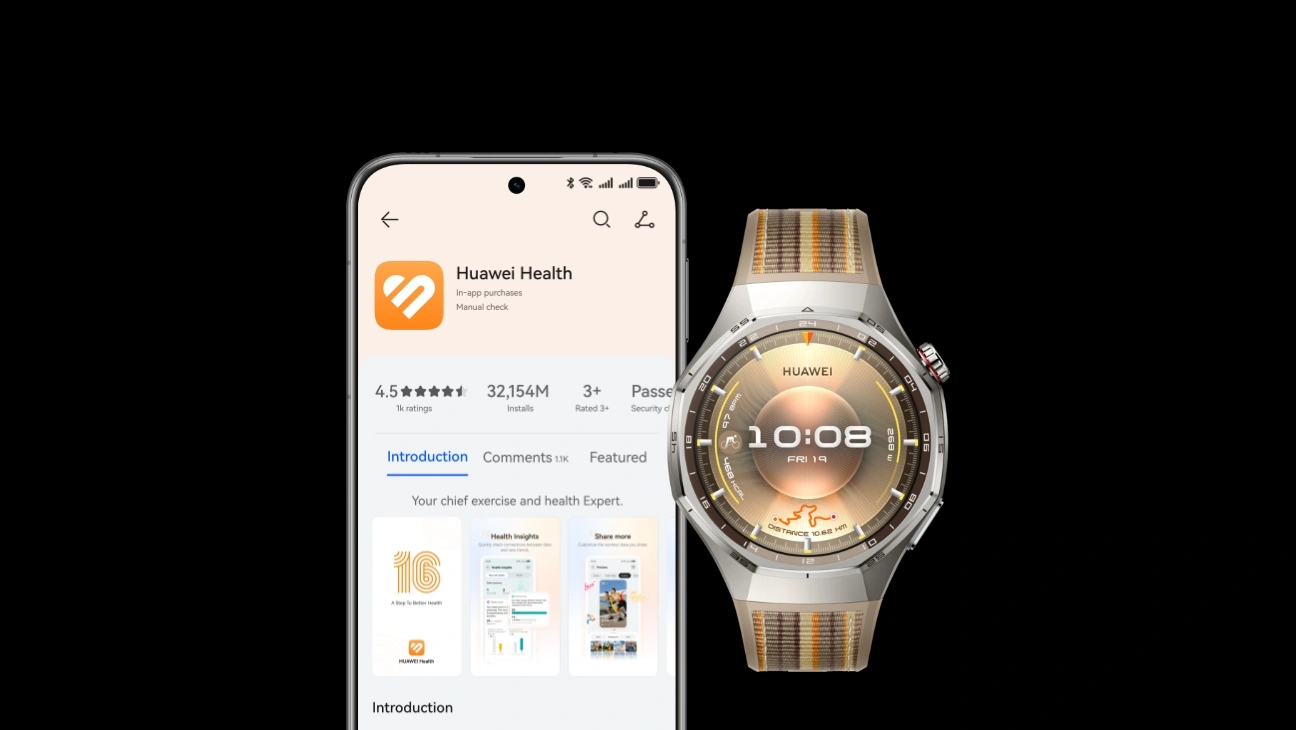 HUAWEI WATCH GT 6 PRO 46MM BROWN TITANIUM ALLOY CASE WITH BROWN WOVEN STRAP ATM-B29 55020FUA - Image 7