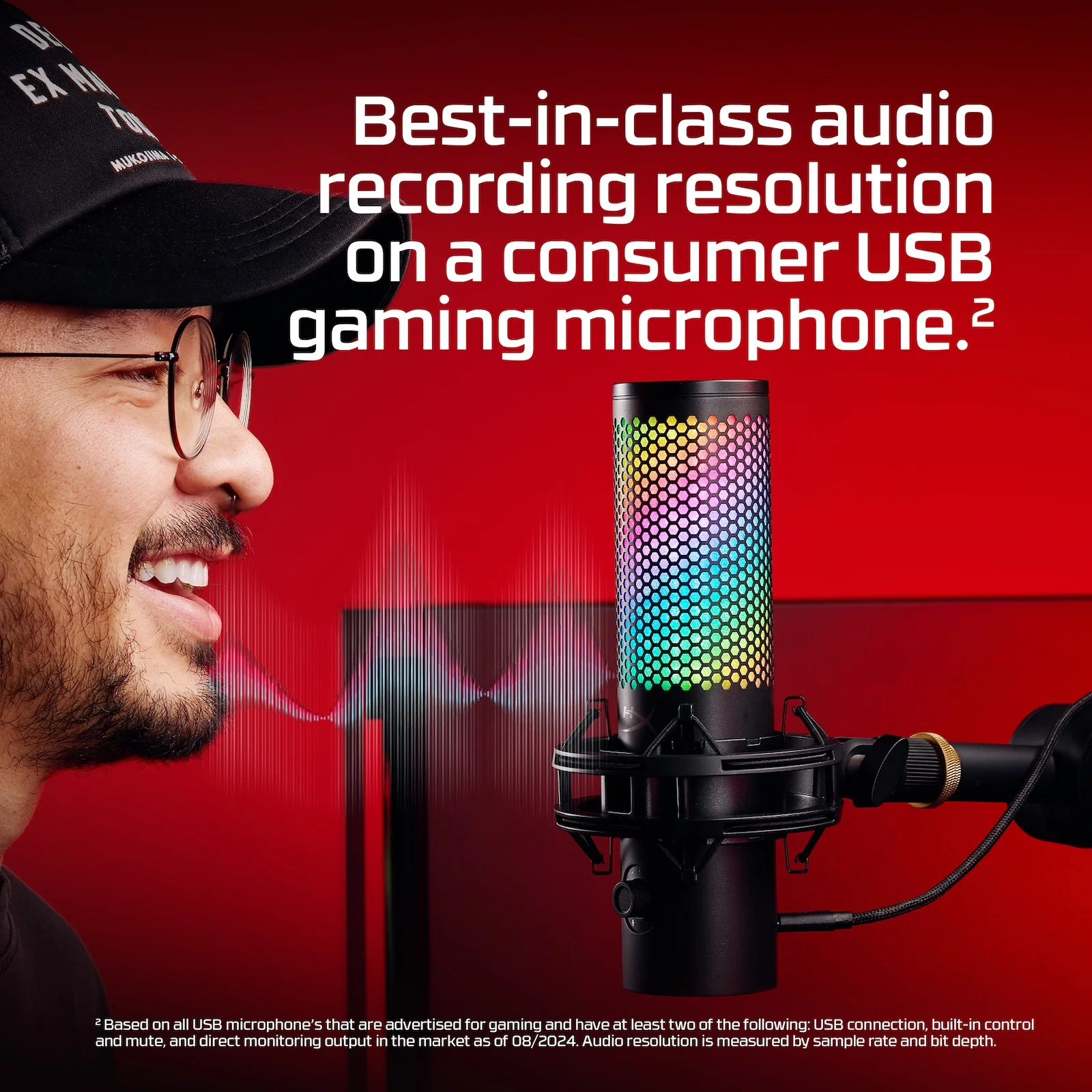 HYPERX QUADCAST 2S USB MICROPHONE WITH RGB LIGHTNING BLACK 9A273AA - Image 2