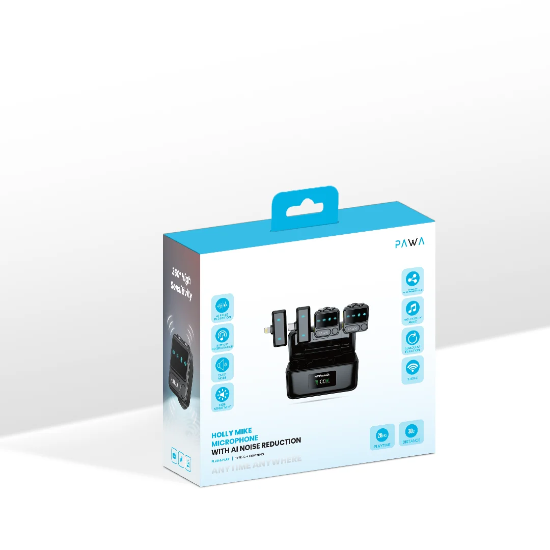 PAWA HOLLY MIKE MICROPHONE WITH AI NOICE REDUCTION BLACK PW-LDMCCCL6-BK - Image 5