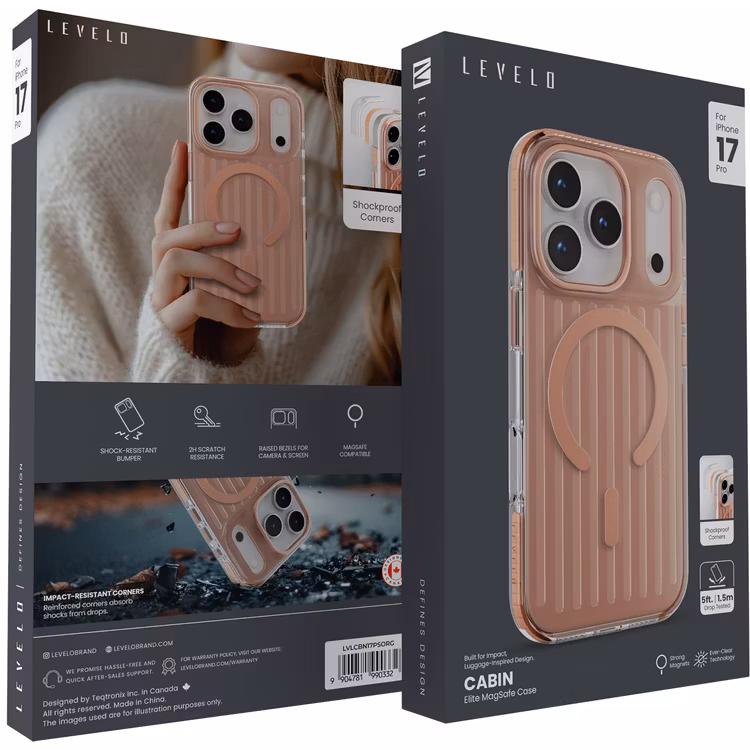LEVELO CABIN IPHONE 17 PRO MAX ELITE MAGSAFE CASE SUNRISE ORANGE LVLCBN17PMSORG - Image 5