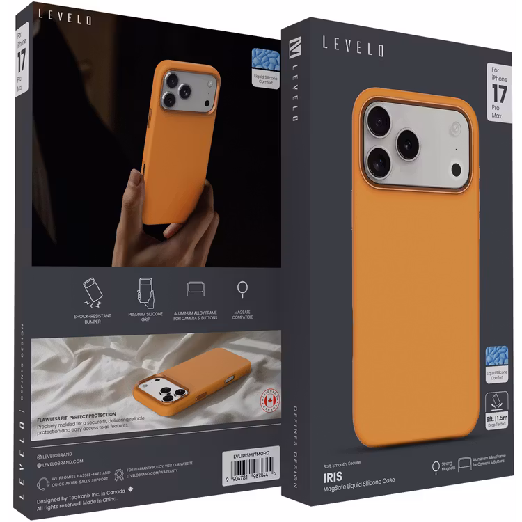 LEVELO IRIS IPHONE 17 PRO MAX MAGSAFE LIQUID SILICONE CASE ORANGE LVLIRISM17MORG - Image 10