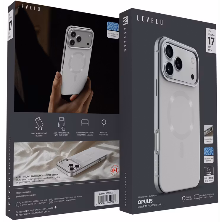 LEVELO OPULIS IPHONE 17 PRO MAX MAGSAFE FROSTED CASE SILVERSTONE LVLOPU17PMSLST - Image 10