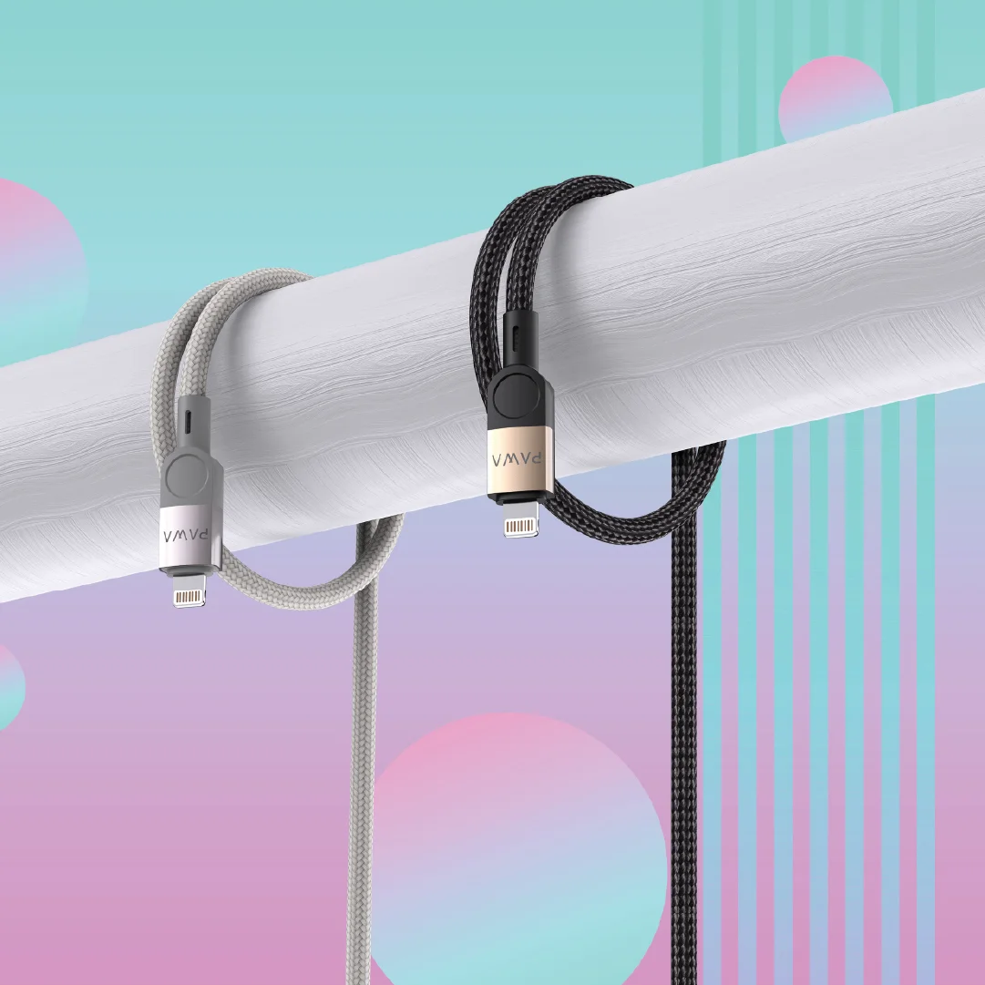 PAWA LEVIN USB C TO LIGHTNING BRAIDED CABLE 1.2M 30W DESERT BLACK PW-12BDC254-DTBK - Image 2