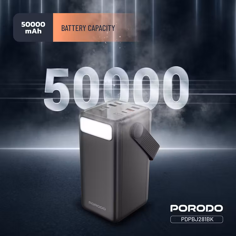 PORODO LARA 50000MAH POWER BANK PD20W BLACK PDPBJ281BK - Image 4