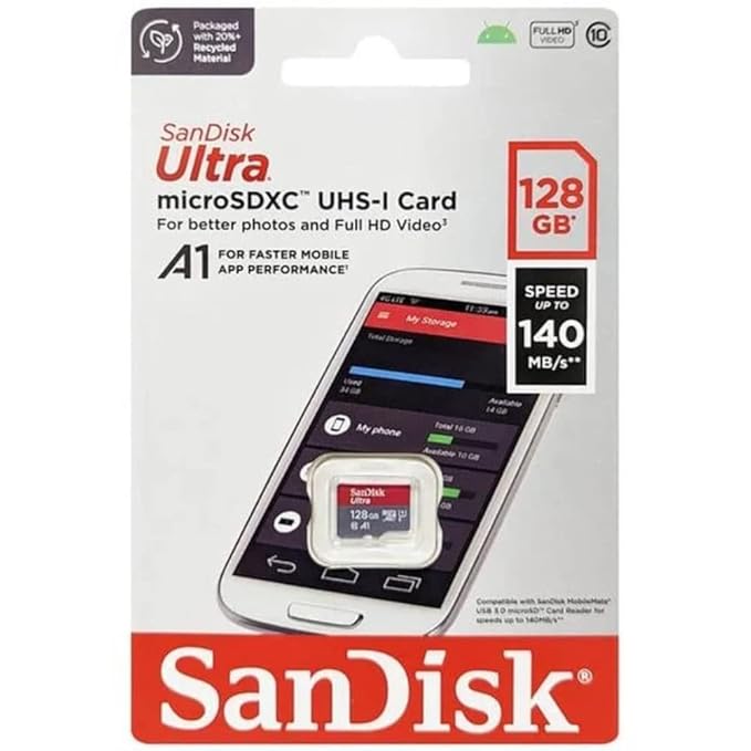 SANDISK ULTRA A1 MICROSDXC UHS-I CARD 128GB SPEED UP TO 140 MB/S SDSQUAB-128G-GN6MN - Image 5