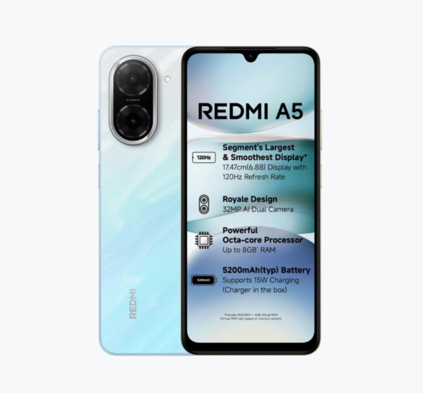 MI REDMI A5 3GB RAM 64GB ROM BLUE - Image 2