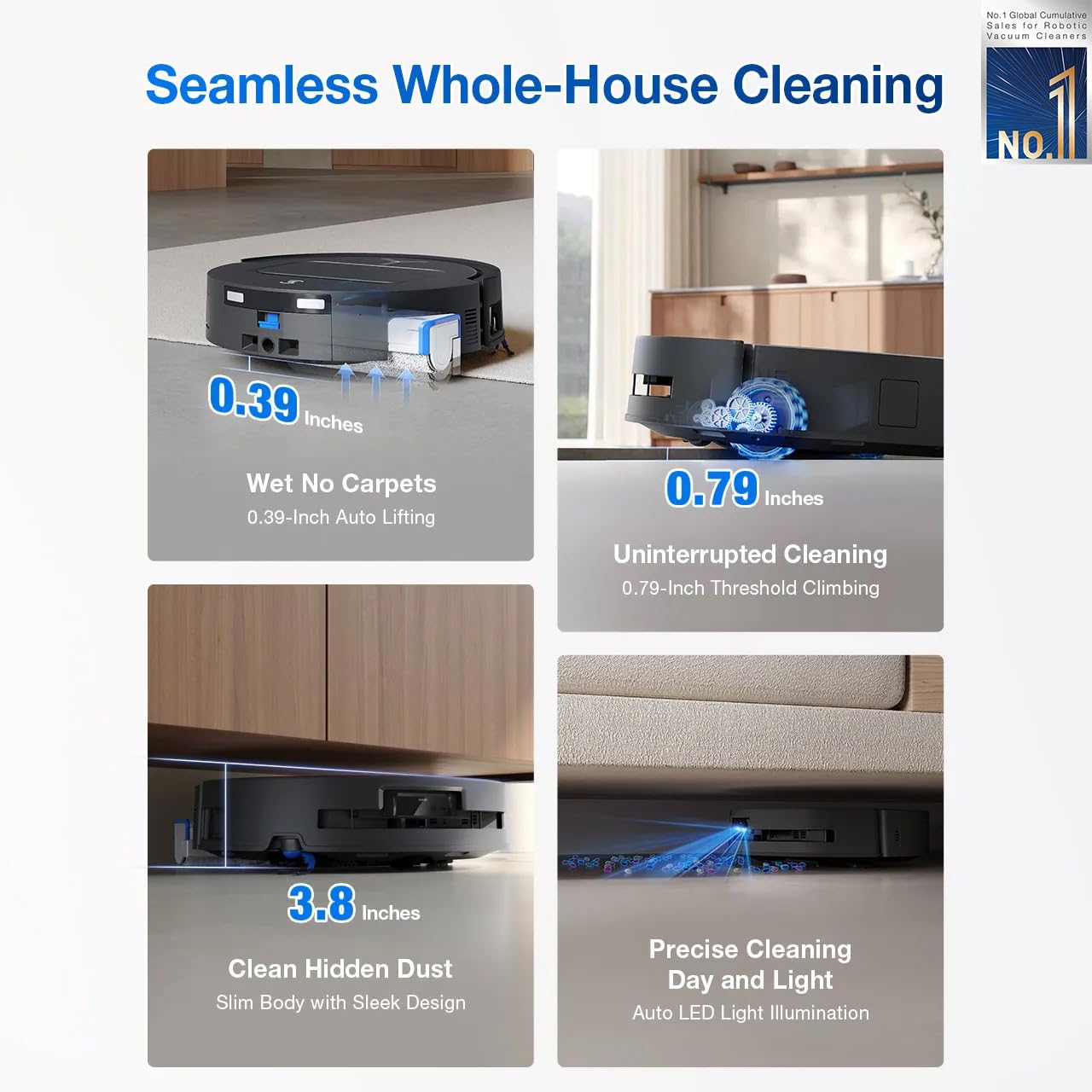 ECOVACS DEEBOT T50 PRO OMNI ROBOT VACUUM CLEANER DDX67 - Image 6