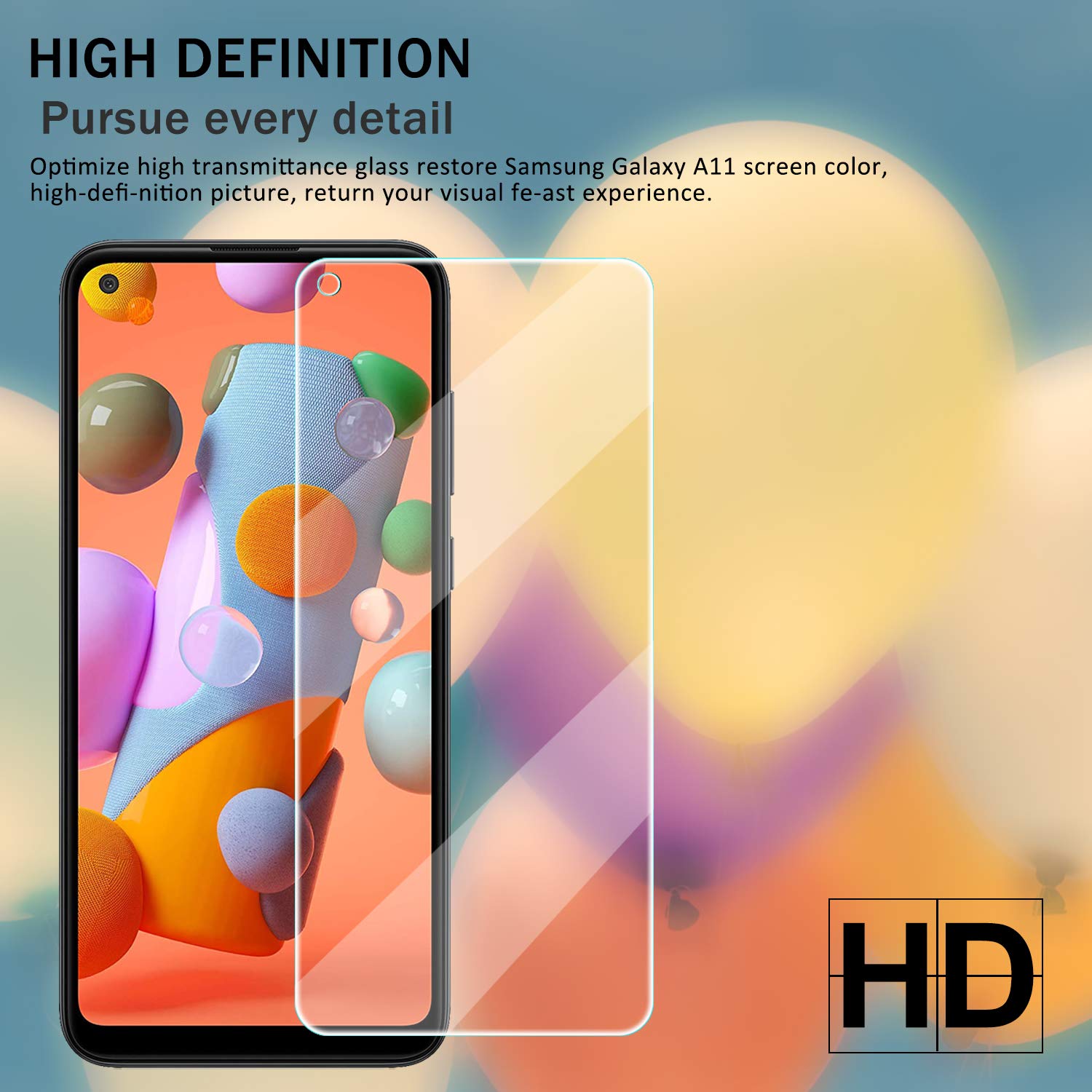 SAMSUNG GALAXY A11 CLEAR GLASS SCREEN PROTECTER - Image 6