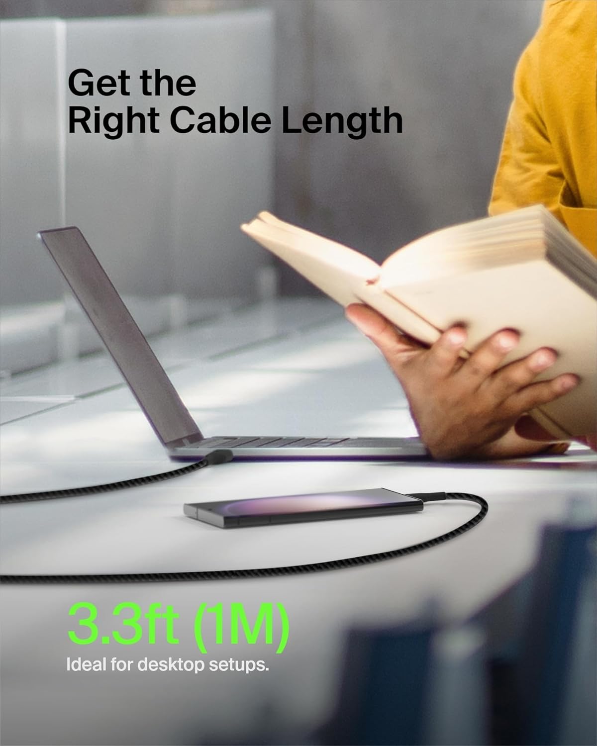 BELKIN BOOST CHARGE USB-C TO USB-A CABLE 15CM BLACK CAB002BT0MBK - Image 7