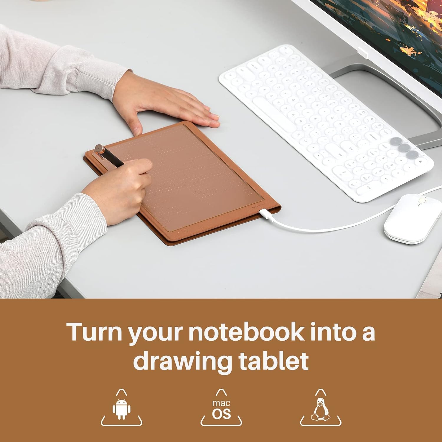HUION NOTE X10 A5 SIZE WORK BOOK MEMENTO DIGITAL NOTEBOOK BROWN - Image 6