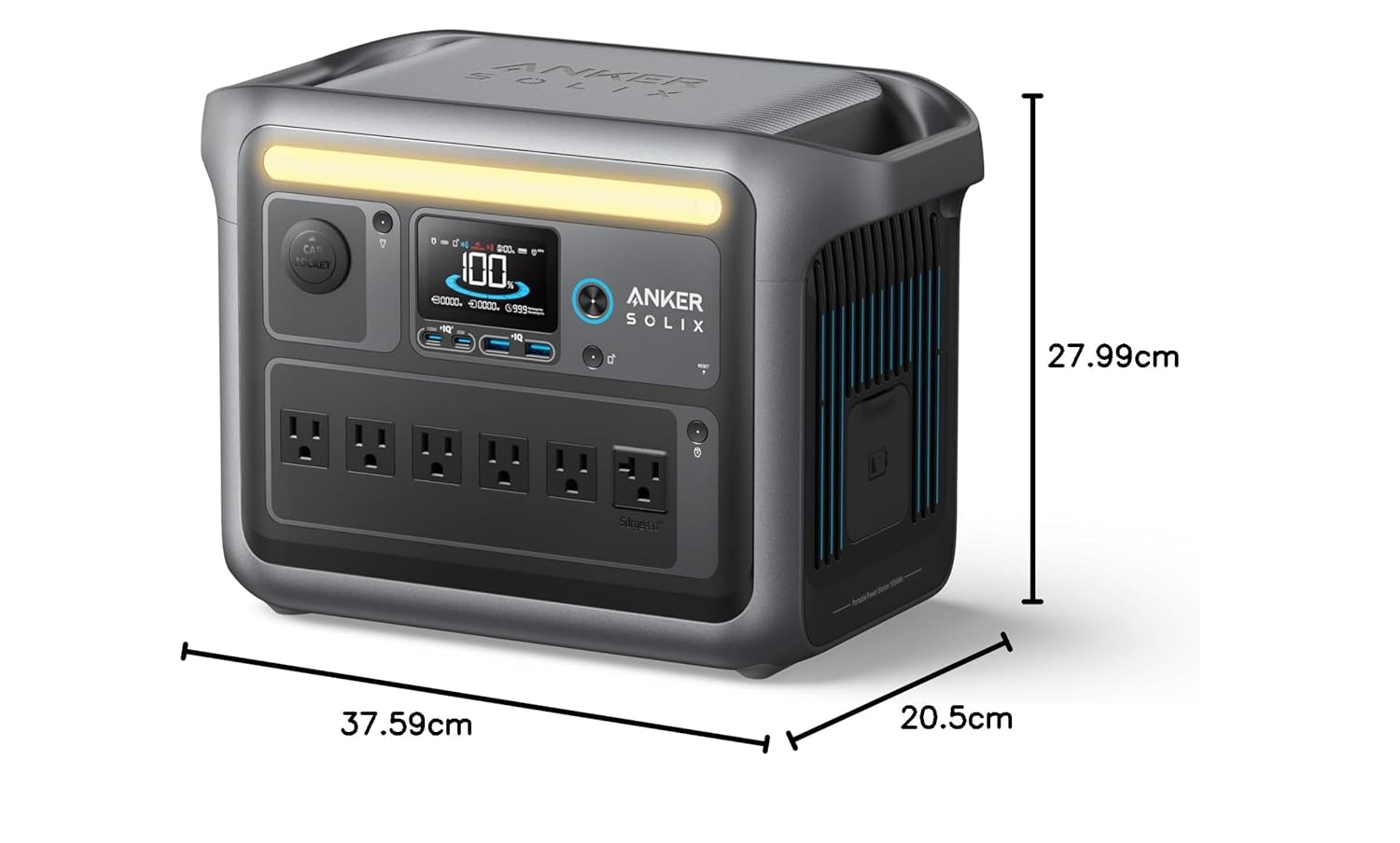 ANKER SOLIX C1000 PORTABLE POWER STATION 1056WH 1800W DARK GREY A17612Z1 - Image 8
