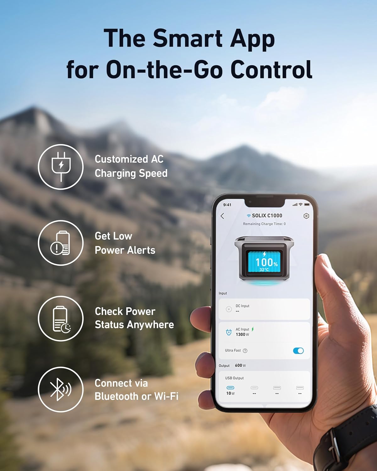 ANKER SOLIX C1000 PORTABLE POWER STATION 1056WH 1800W DARK GREY A17612Z1 - Image 6