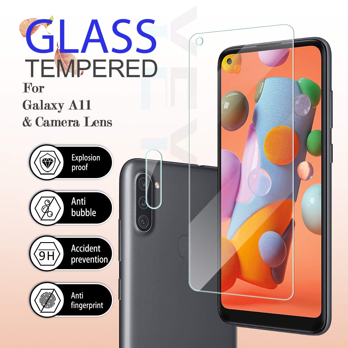 SAMSUNG GALAXY A11 CLEAR GLASS SCREEN PROTECTER - Image 3