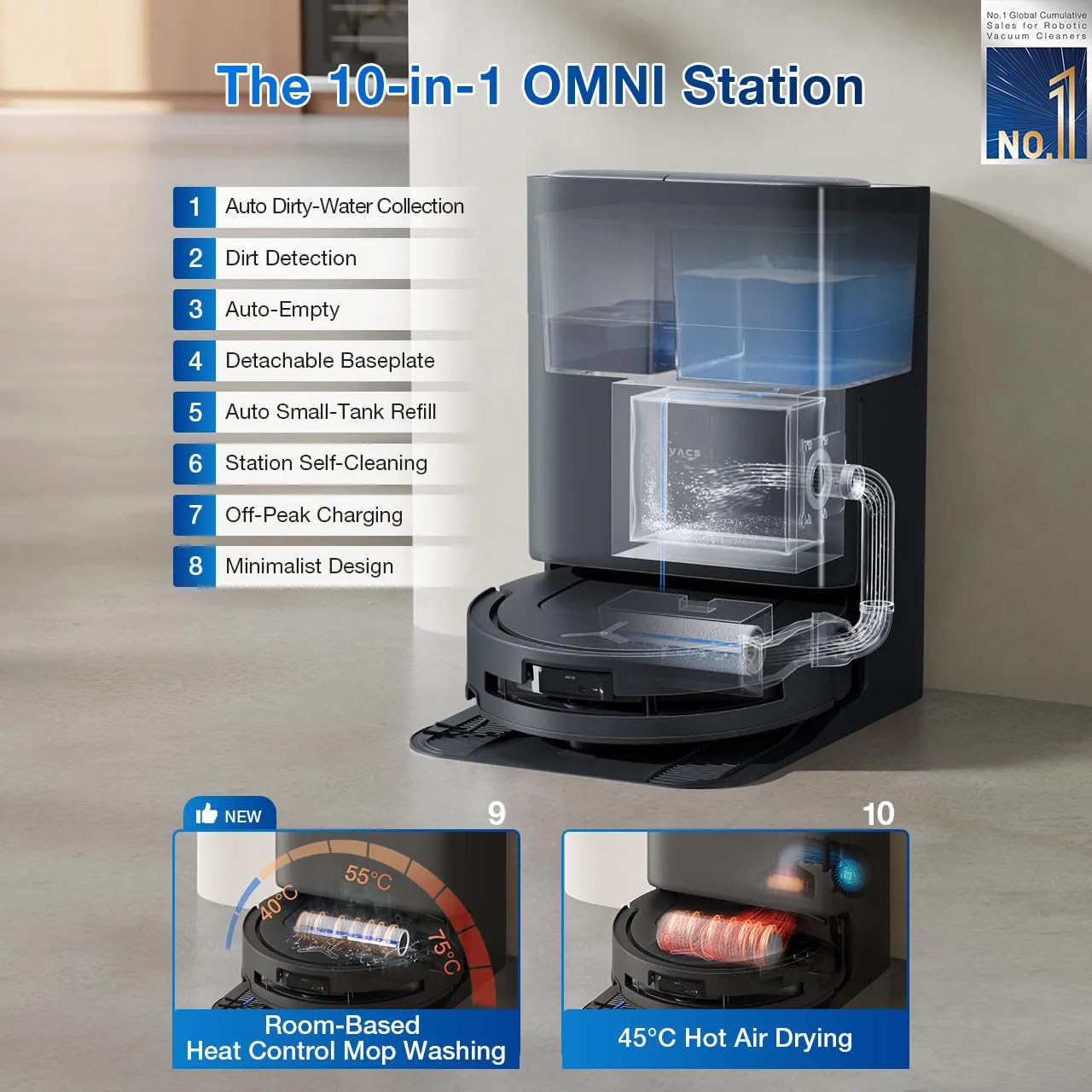 ECOVACS DEEBOT T50 PRO OMNI ROBOT VACUUM CLEANER DDX67 - Image 7