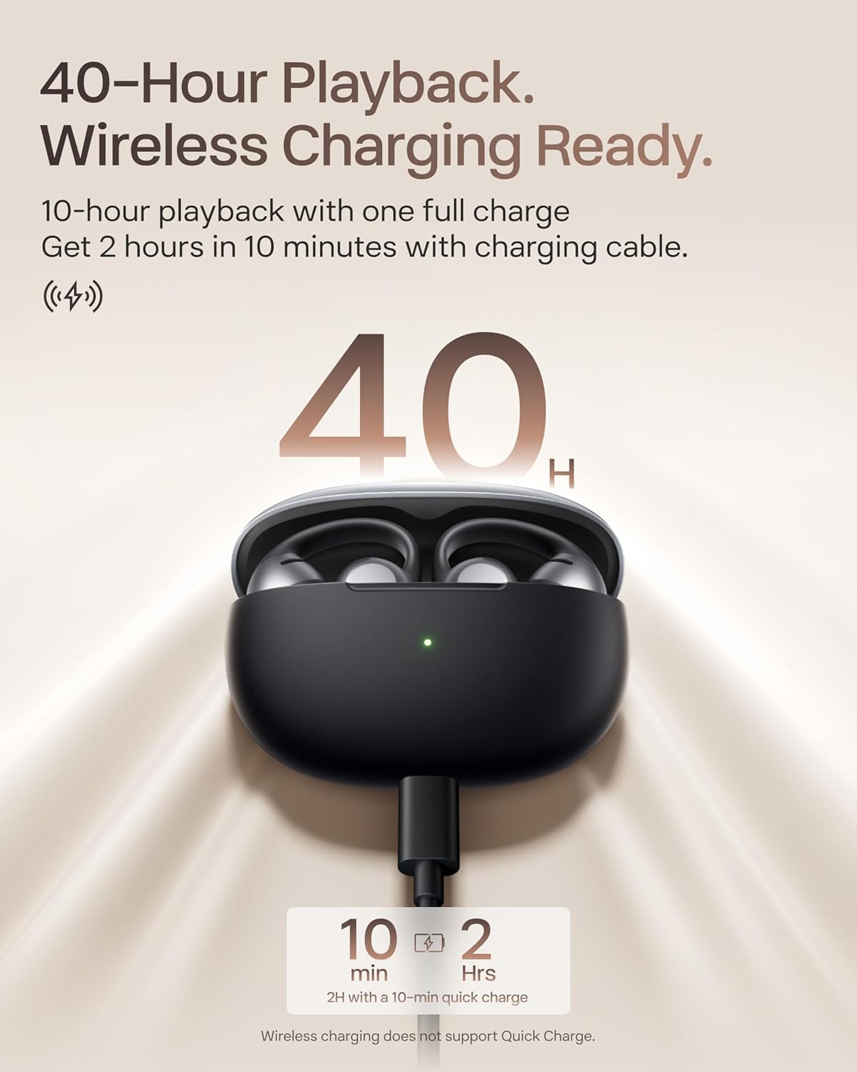 AFTER SHOKZ OPEN DOTS ONE TRUE WIRELESS EARBUDS BLACK E310-ST-BK - Image 6