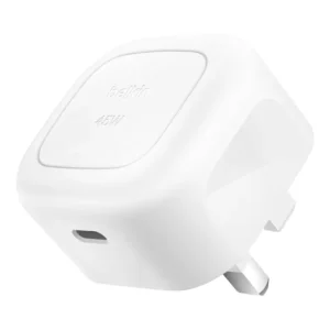 BELKIN BOOSTCHARGE COMPACT 45W USB C WALL CHARGER WHITE WCA013MYWH