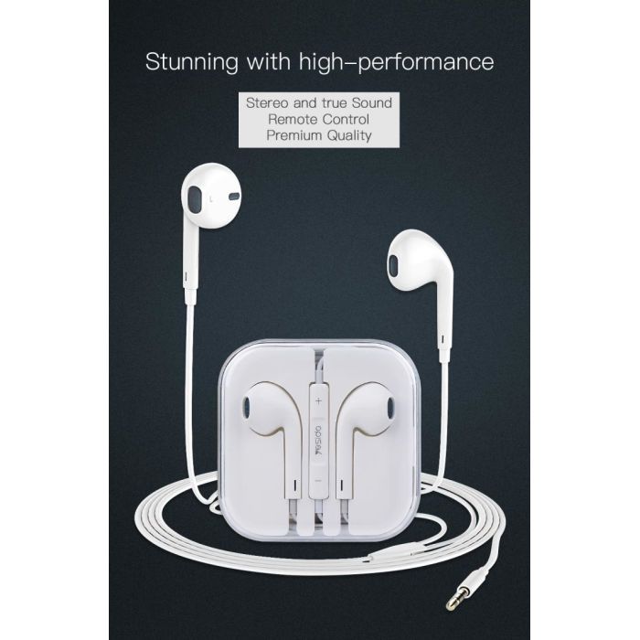 YESIDO 3.5MM JACK WIRED EARPHONE WHITE YH09 - Image 3
