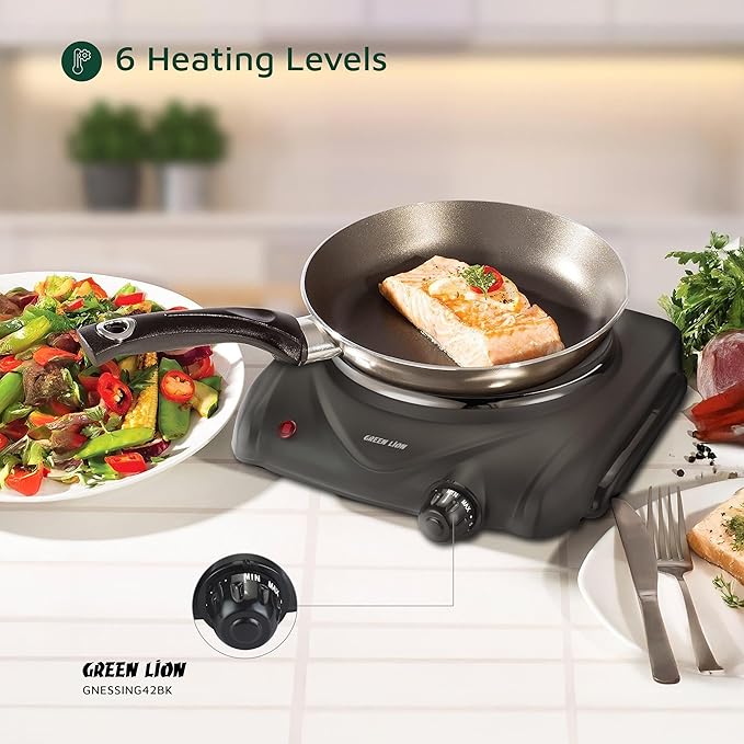 GREEN LION ELECTRIC STOVE SINGLE HOT PLATE BLACK GNESSING42BK - Image 5