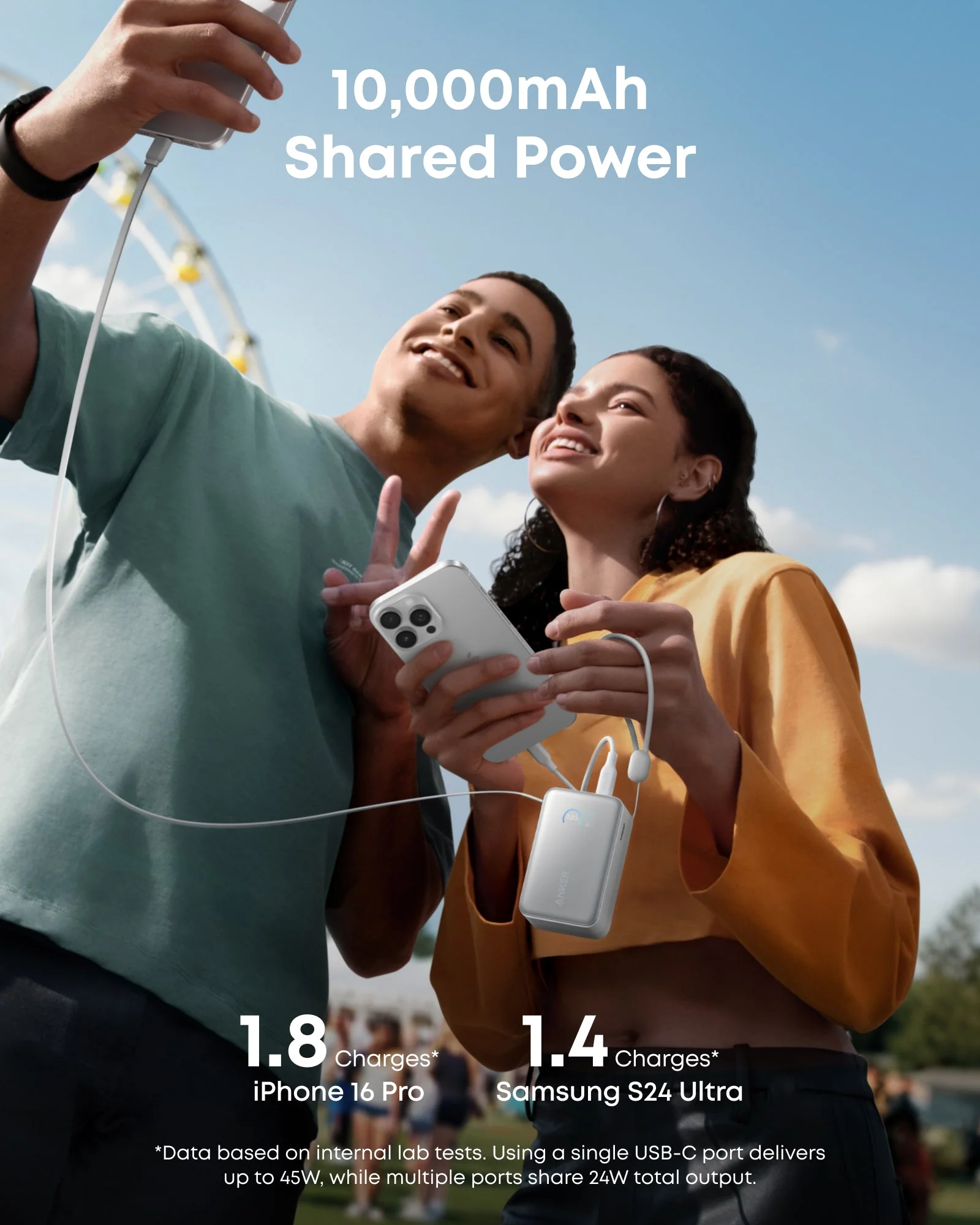 ANKER SOUNDCORE NANO POWER BANK 10K 45W USB-C CABLE WHITE - Image 5