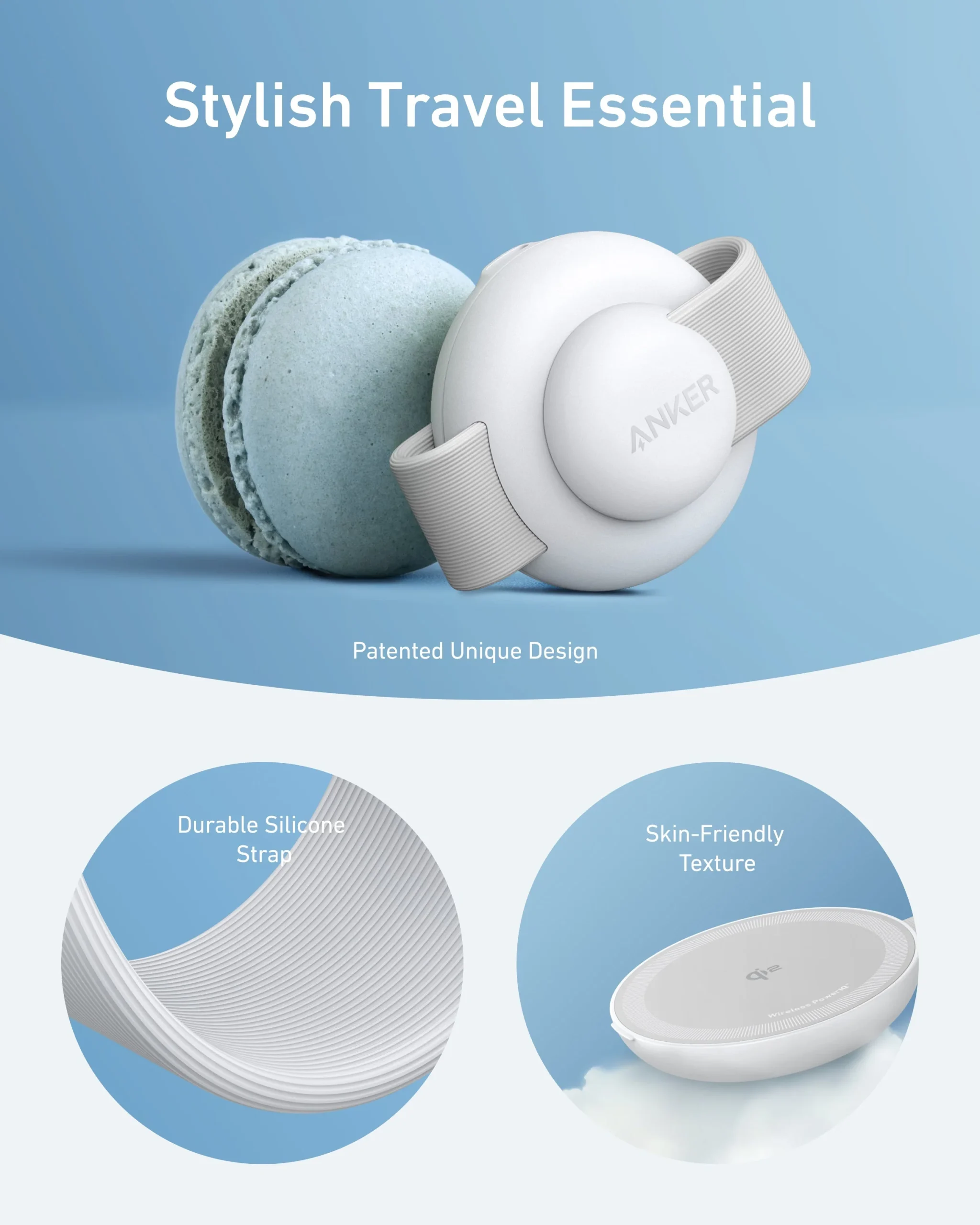 ANKER 3 IN 1 MAGGO WIRELESS CHARGING PAD WITH CHARGER AND USB-C CABLE 15W WHITE B25M8H21 - Image 4