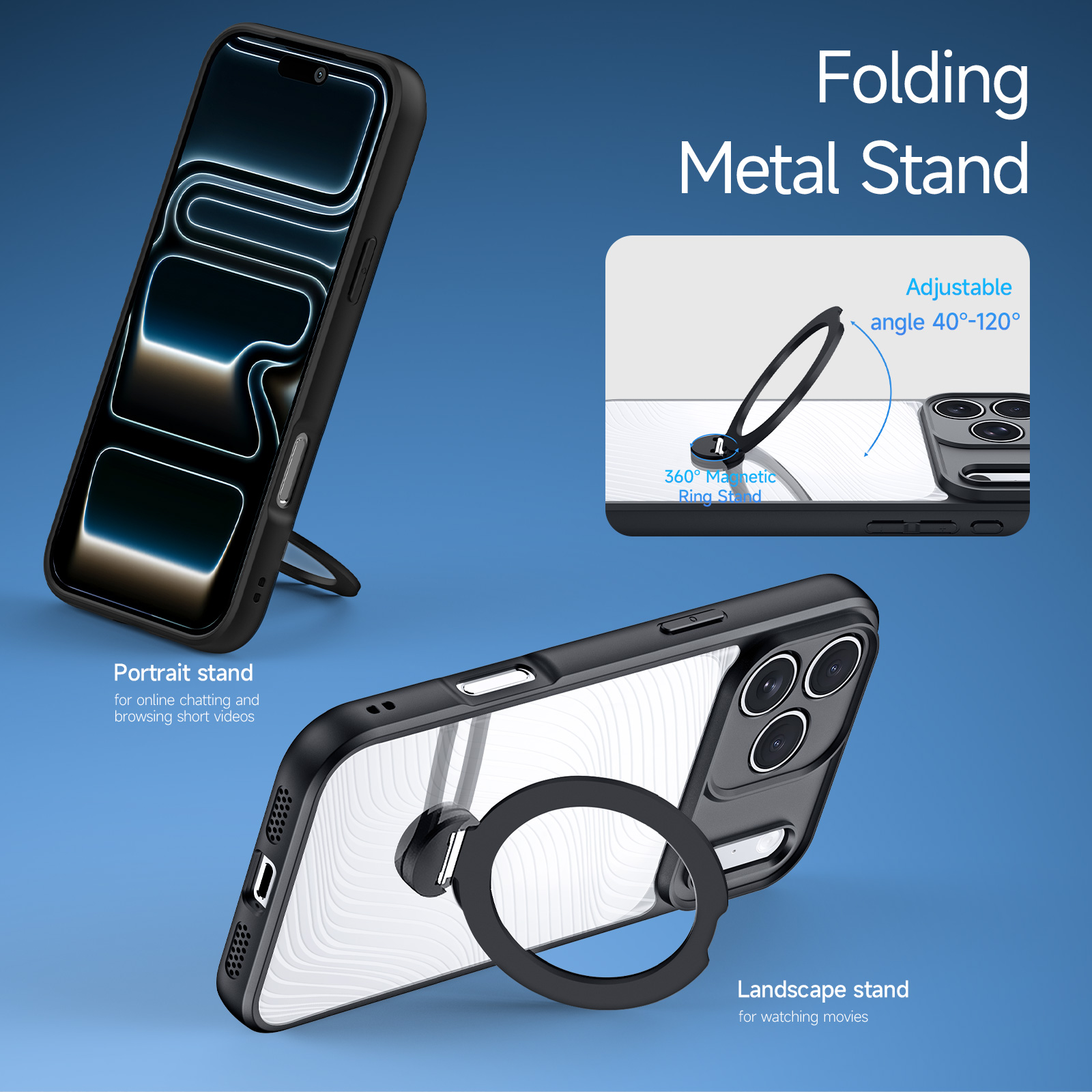 DUX DUCIS IPHONE 17 PRO MAX AIMO MAG CASE WITH MAGNETIC STAND BLACK AIMO-0381 - Image 4