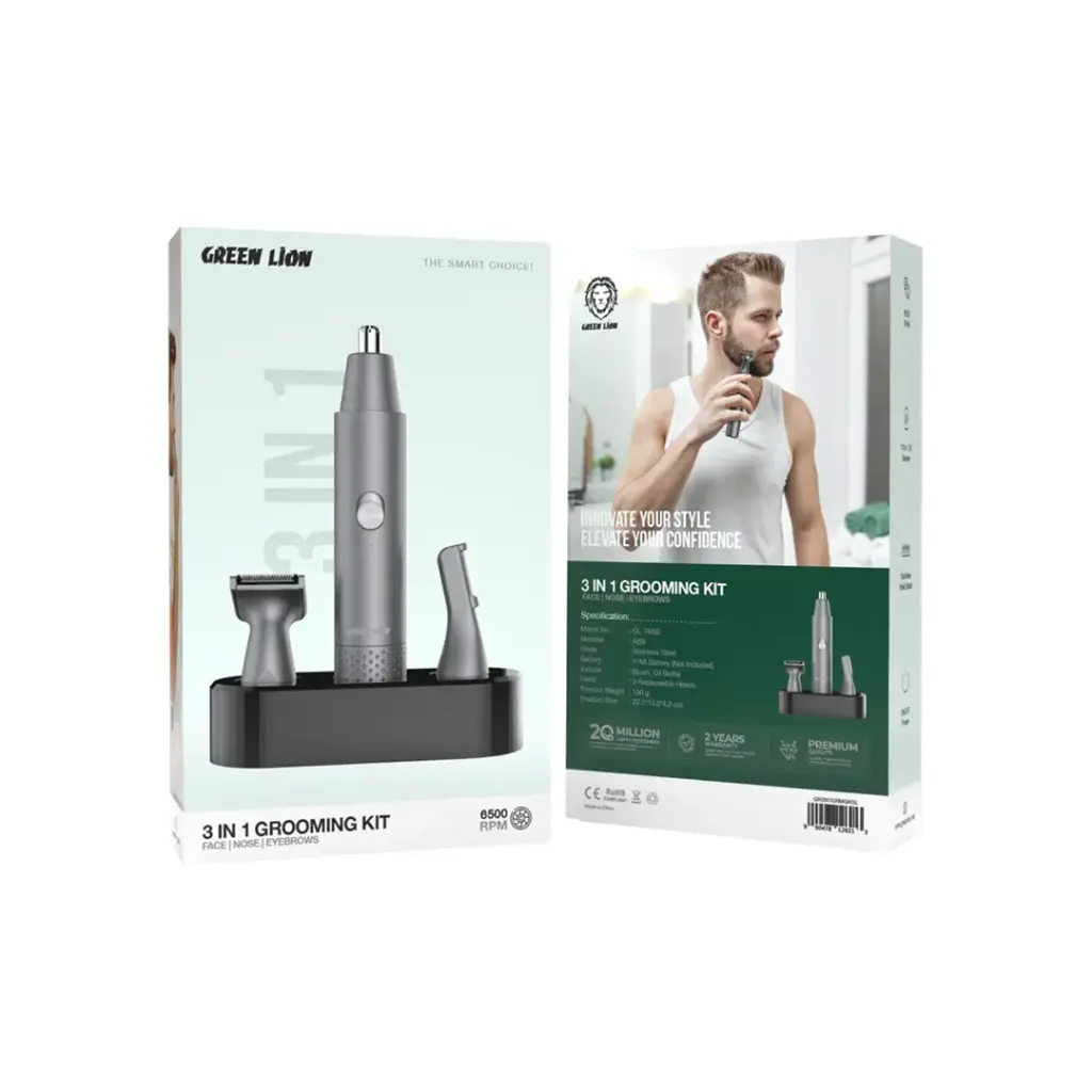 GREEN LION 3 IN 1 GROOMING KIT SILVER GN3N1GRMGKSL - Image 2