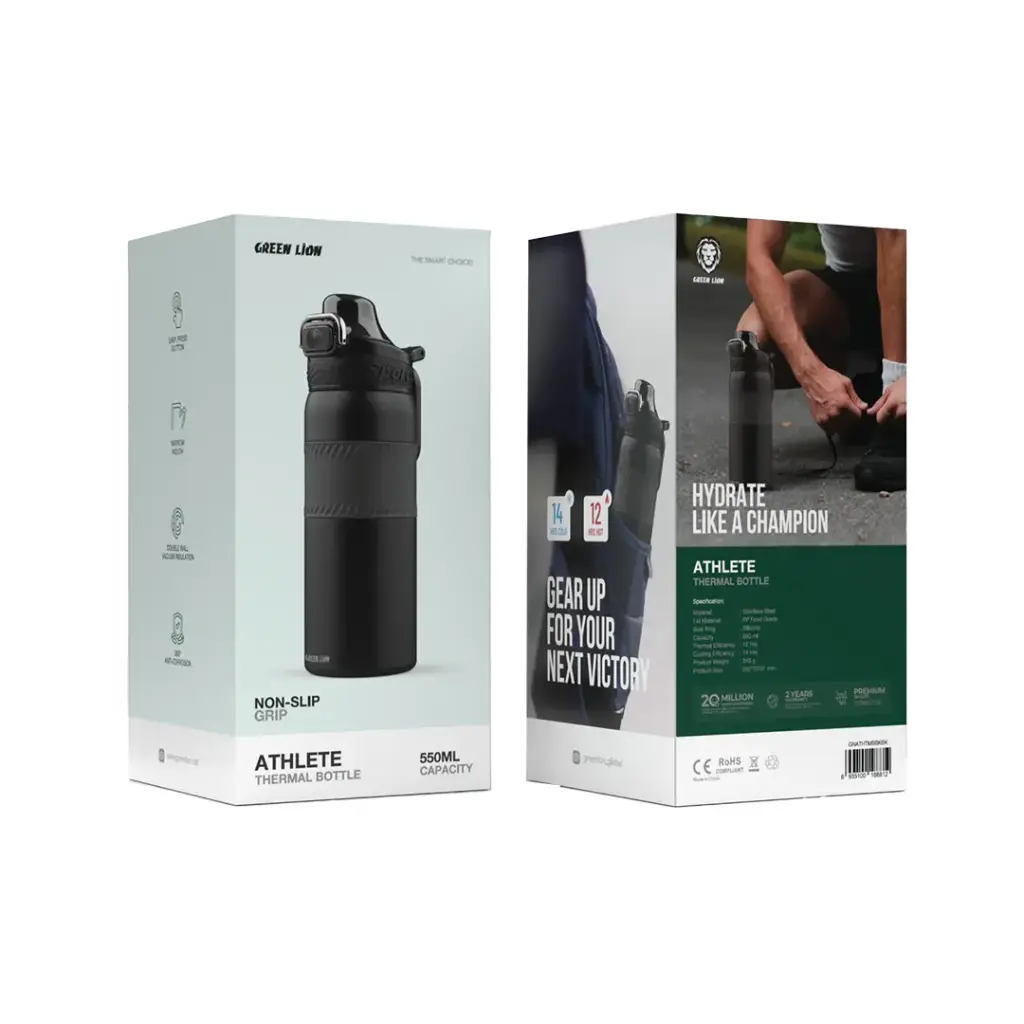 GREEN LION ATHLETE THERMAL BOTTLE BLACK GNATHTMBBKBK - Image 2