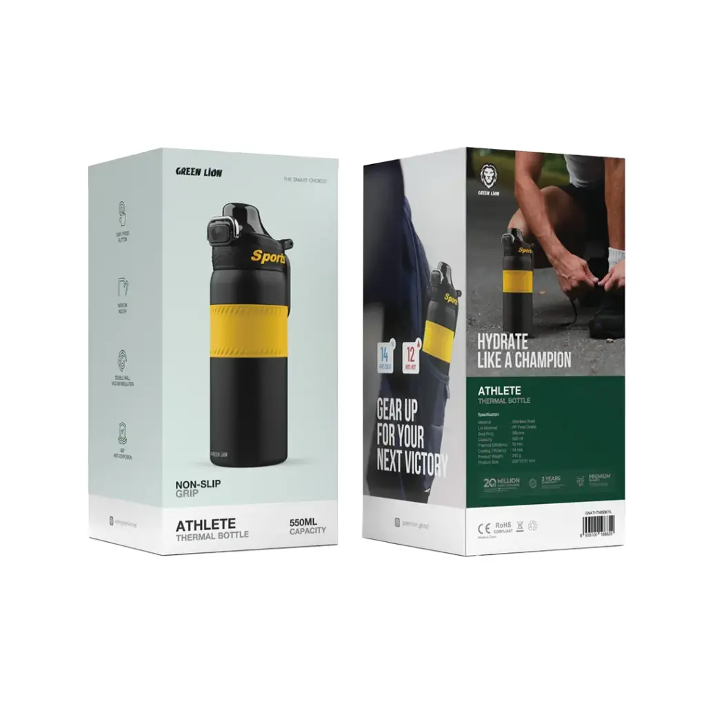 GREEN LION ATHLETE THERMAL BOTTLE YELLOW GNATHTMBBKYL - Image 2