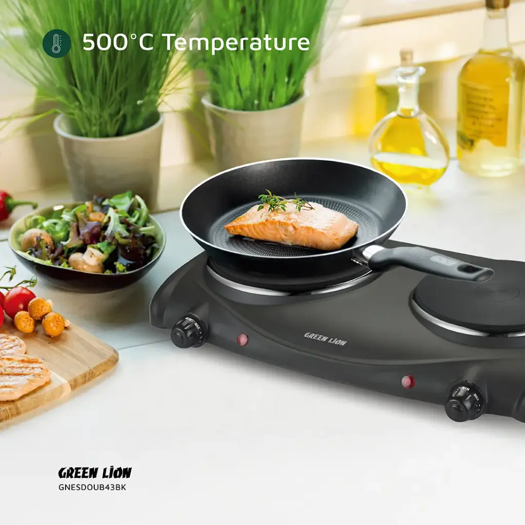 GREEN LION ELECTRIC STOVE DOUBLE HOT PLATE BLACK GNESDOUB43BK - Image 5