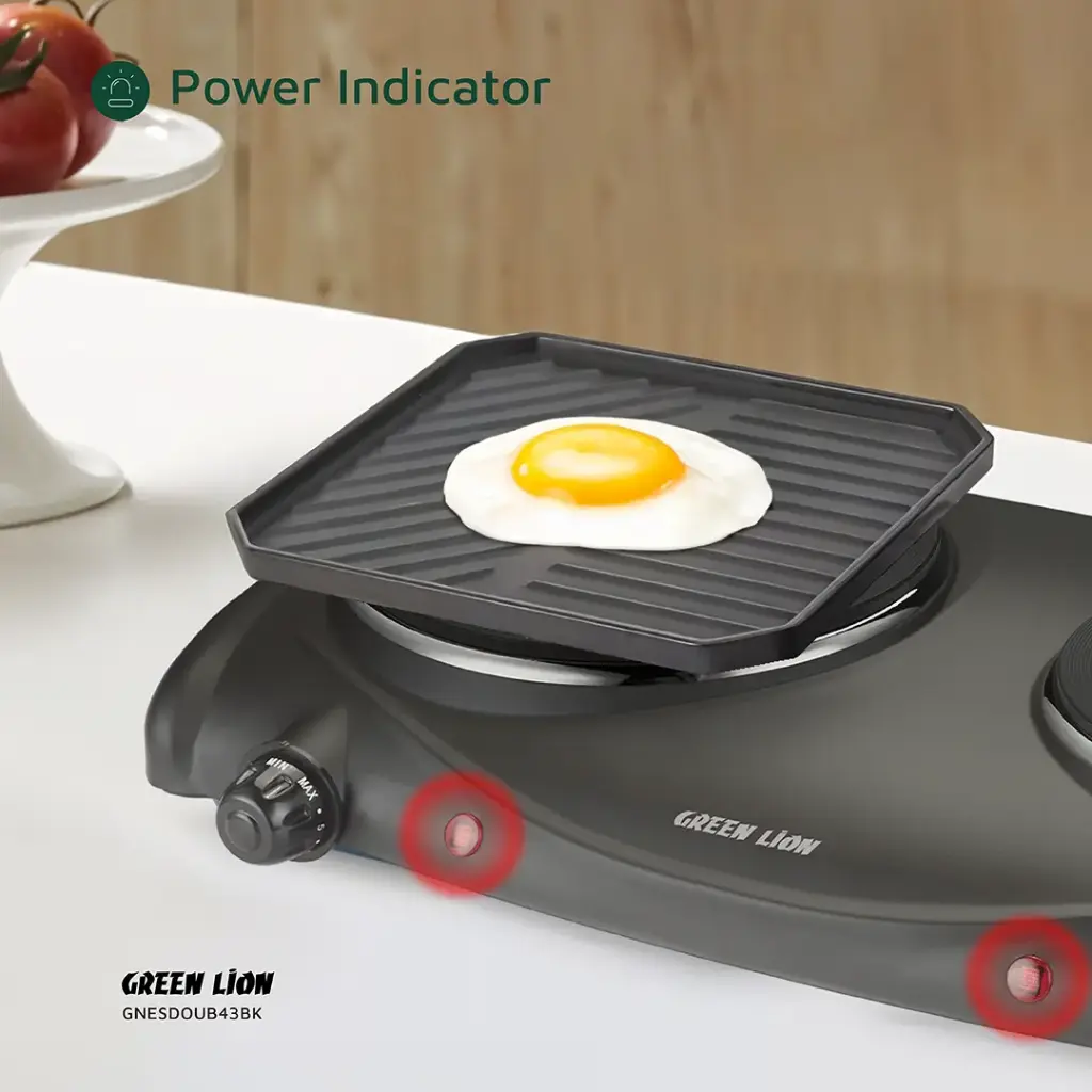 GREEN LION ELECTRIC STOVE DOUBLE HOT PLATE BLACK GNESDOUB43BK - Image 7