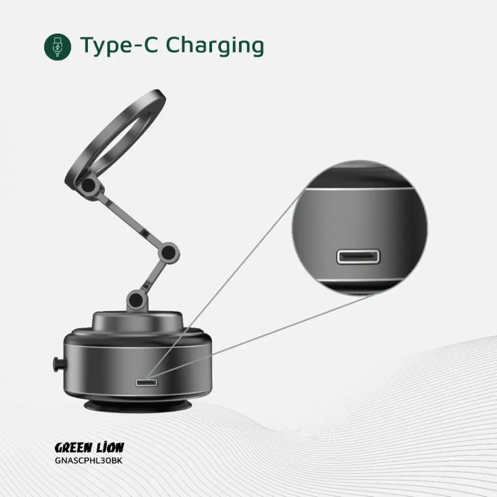 GREEN LION AUTO SUCTION PHONE HOLDER MATTE BLACK GX-30 GNASCPHL30BK - Image 4