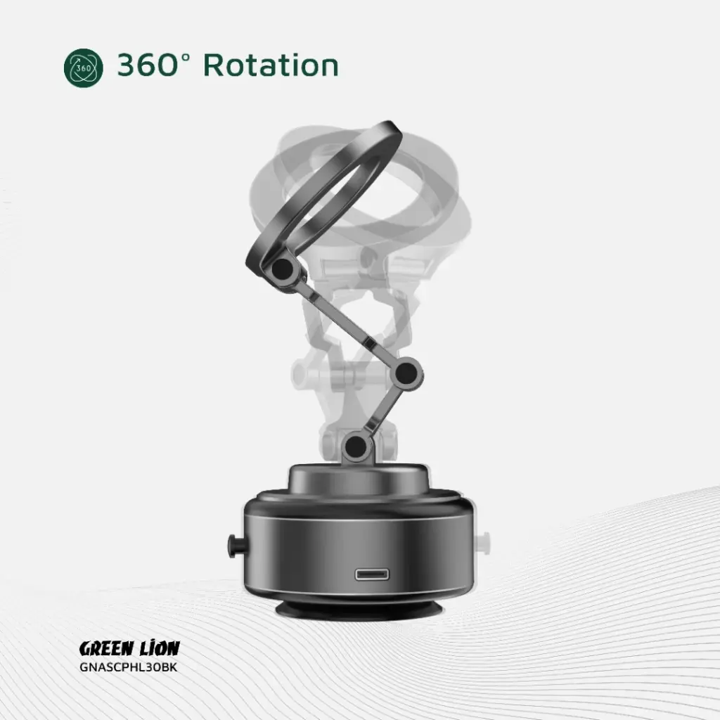 GREEN LION AUTO SUCTION PHONE HOLDER MATTE BLACK GX-30 GNASCPHL30BK - Image 5