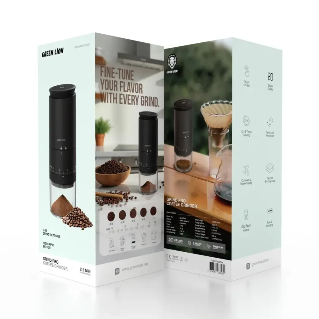 GREEN LION GRIND PRO COFFEE GRINDER RECHARGEABLE BLACK GNGRND45BK - Image 7