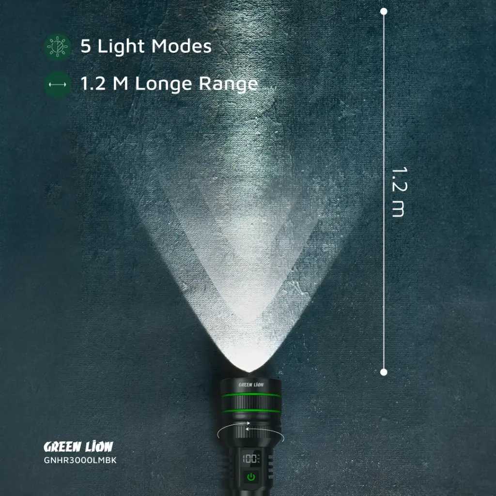 GREEN LION HYPER RAY PRO 3000LM BLACK GNHR3000LMBK - Image 4