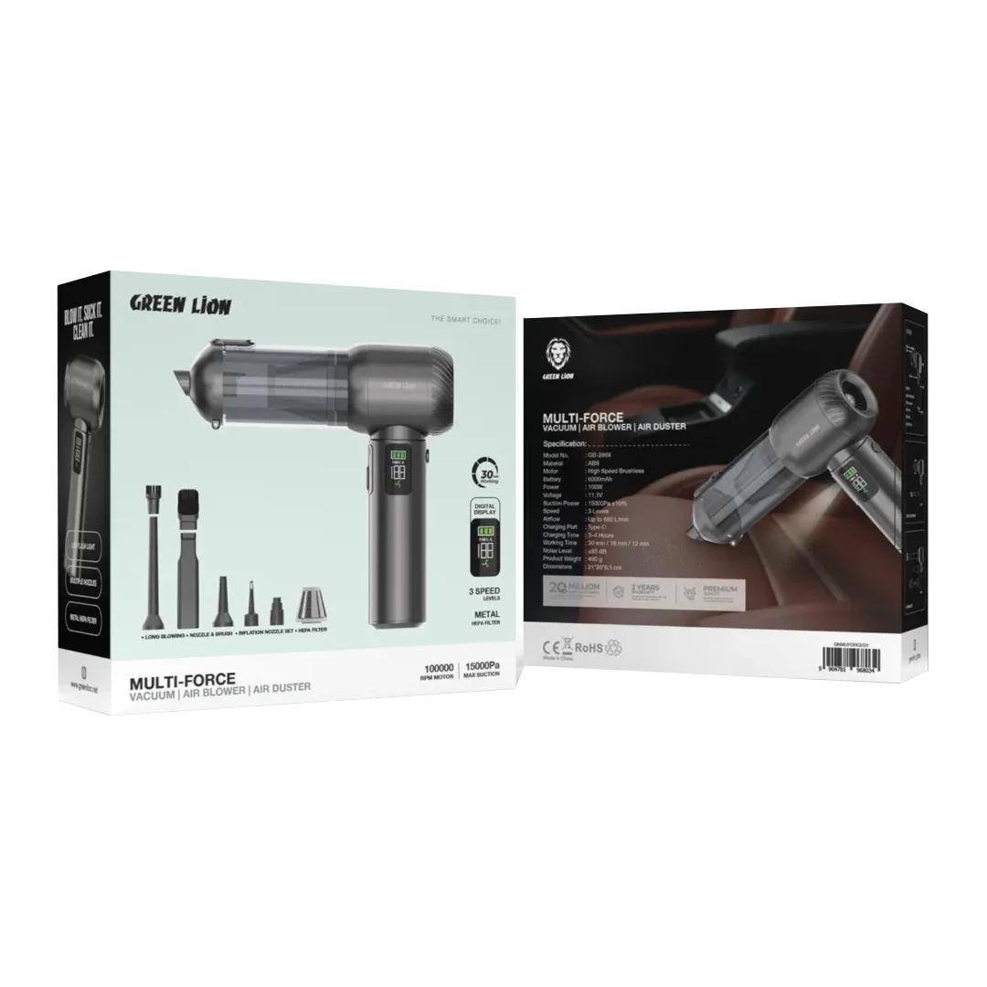 GREEN LION MULTI-FORCE VACUUM AIR BLOWER AIR DUSTER GRAY GNMUFORCEGY - Image 3