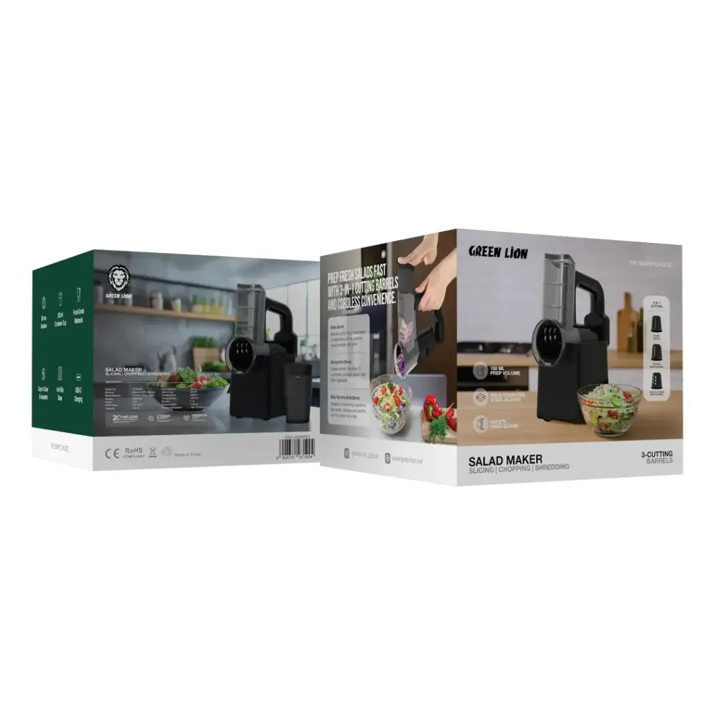 GREEN LION SALAD MAKER SLICING CHOPPING SHREDDING BLACK GNSL40MKRBK - Image 8