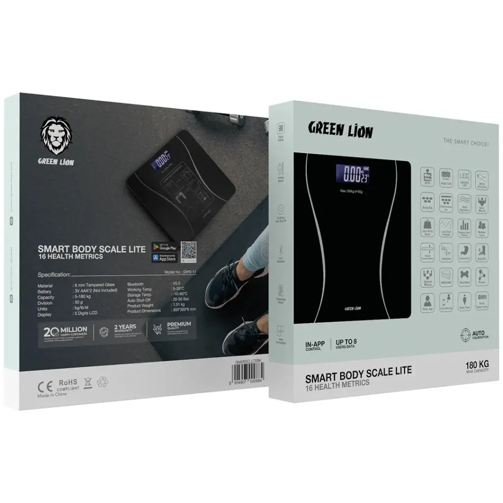 GREEN LION SMART BODY SCALE LITE BLACK GNSBSCLLTEBK - Image 4