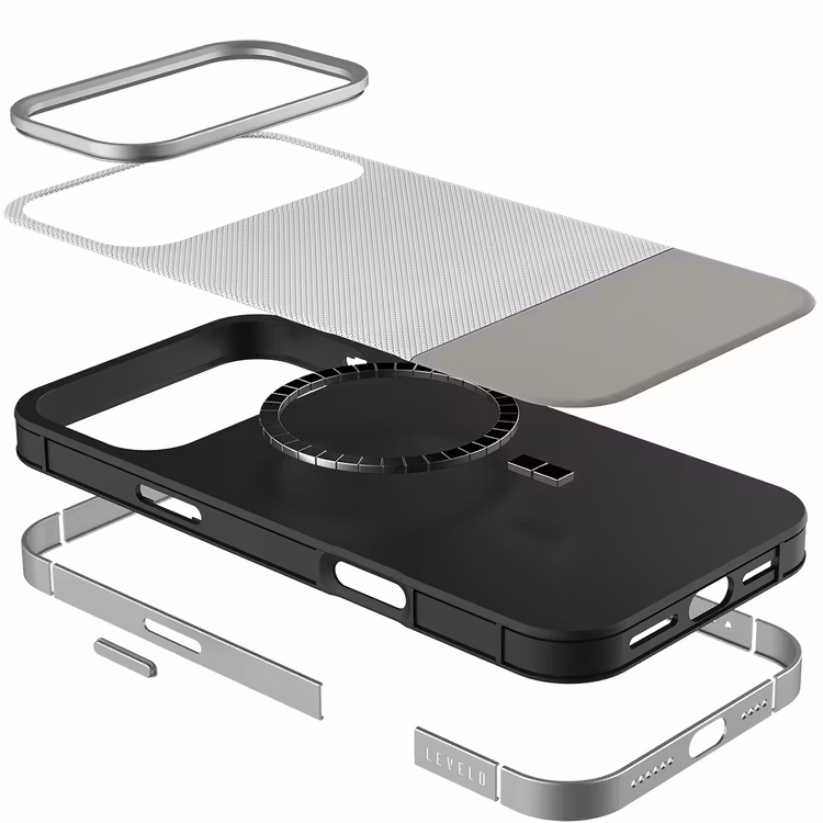 LEVELO IPHONE 17 PRO MAX LEVELO CUIR CASE SILVER STONE LVLCUIR17PMSLST - Image 5