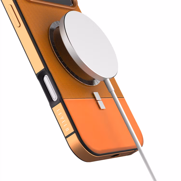 LEVELO IPHONE 17 PRO LEVELO CUIR CASE SUNRISE ORANGE LVLCUIR17PSORG - Image 2