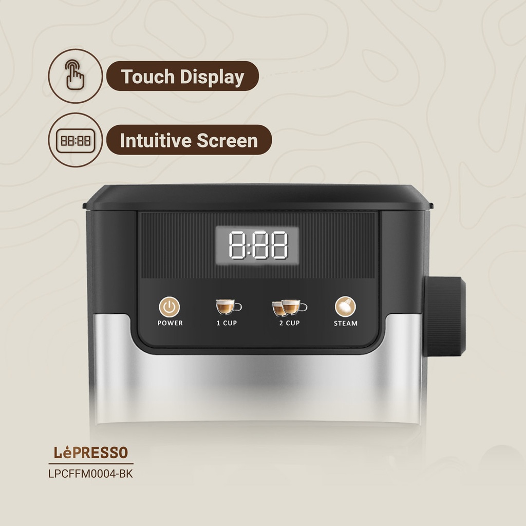 LEPRESSO BREAKFAST TRIO TOASTER DRIP COFFEE KETTTLE LP009 BLACK LPCFFM0009-BK - Image 7