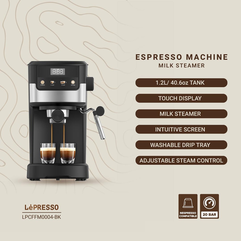 LEPRESSO BREAKFAST TRIO TOASTER DRIP COFFEE KETTTLE LP009 BLACK LPCFFM0009-BK - Image 9