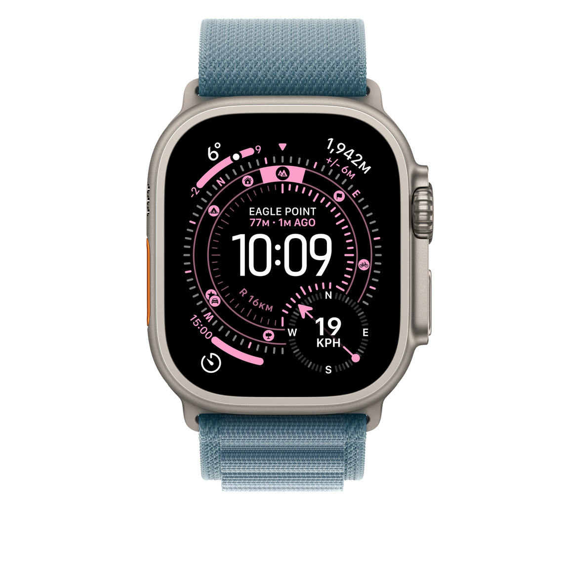 APPLE WATCH 49MM LIGHT BLUE NATURAL TITANIUM ALPINE LOOP LARGE MFTK4 - Image 2