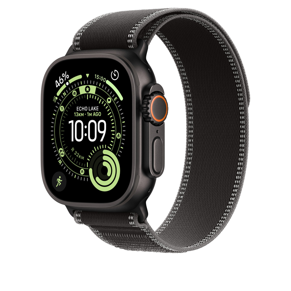 APPLE WATCH 49MM BLACK/CHARCHOAL BLACK TITANIUM TRAIL LOOP S/M-MG9T4ZM/A - Image 2